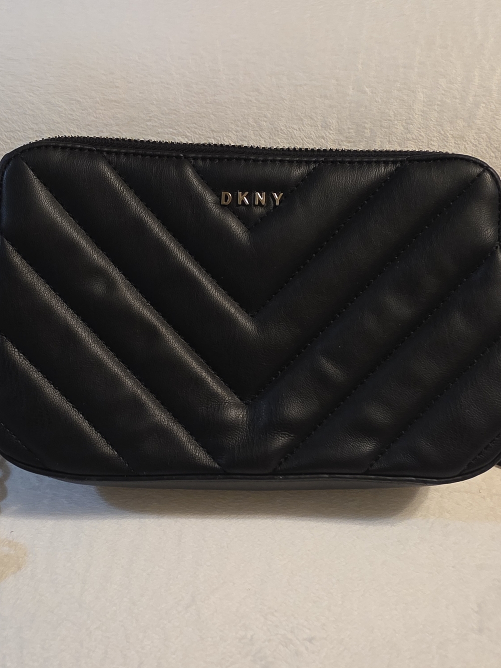 DKNY Quilted Leather Crossbody Bag in Black